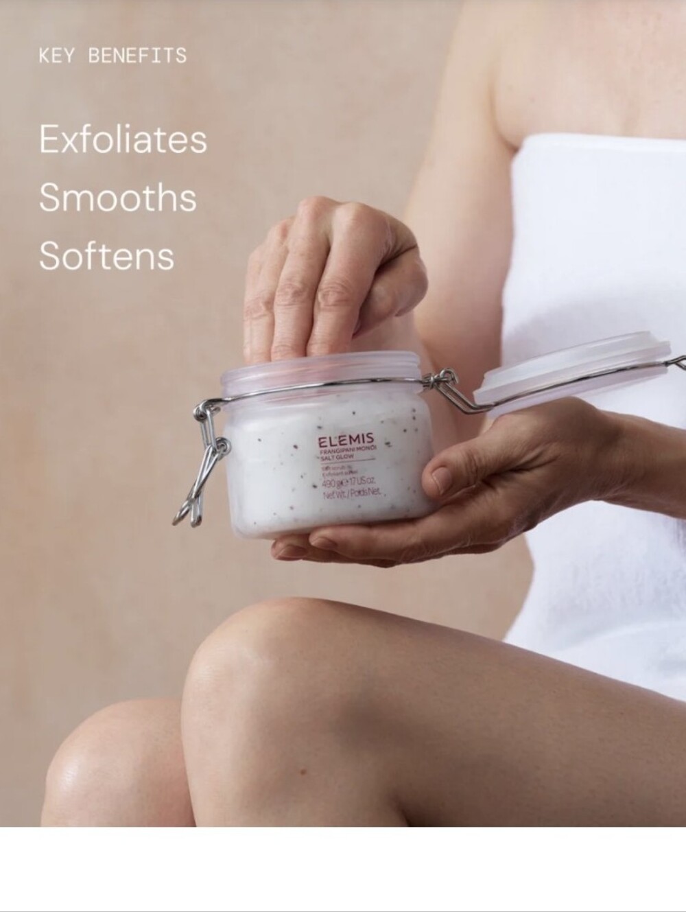 ELEMIS Frangipani Monoi Salt Glow Exfoliating Salt Scrub, 17oz (Full Size), New - Picture 5 of 9
